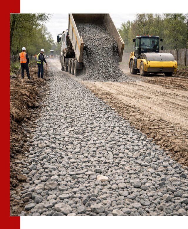 Доставка щебня для отсыпки дорог в Набережных Челнах высокого качества