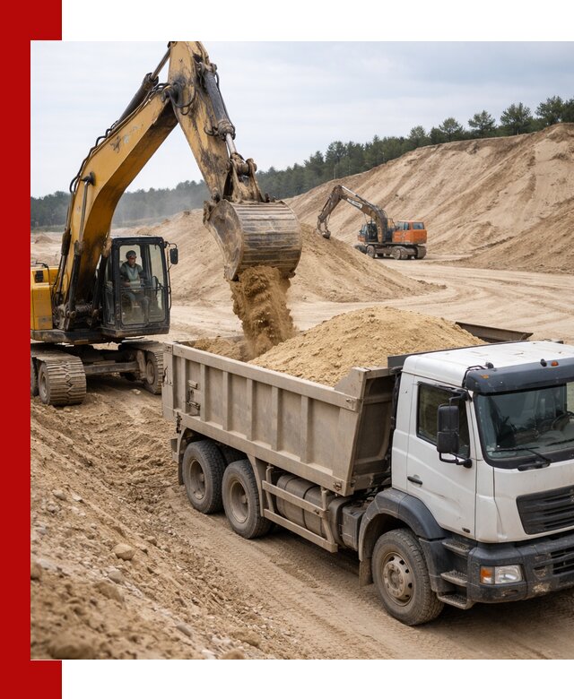 Доставка карьерного песка с самосвалами и разгрузкой в Набережных Челнах