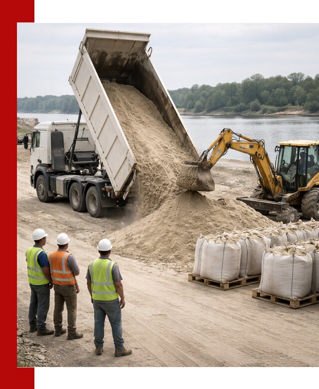 Доставка речного песка в Набережных Челнах самосвалами и погрузкой
