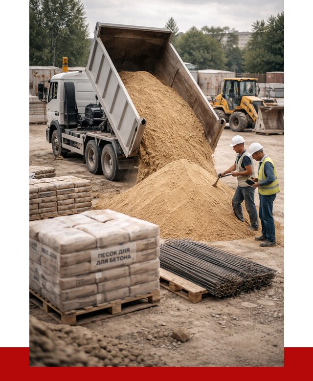 Песок для бетона в Набережных Челнах от 2540 р. с доставкой, ПРОНЕРУДНбр