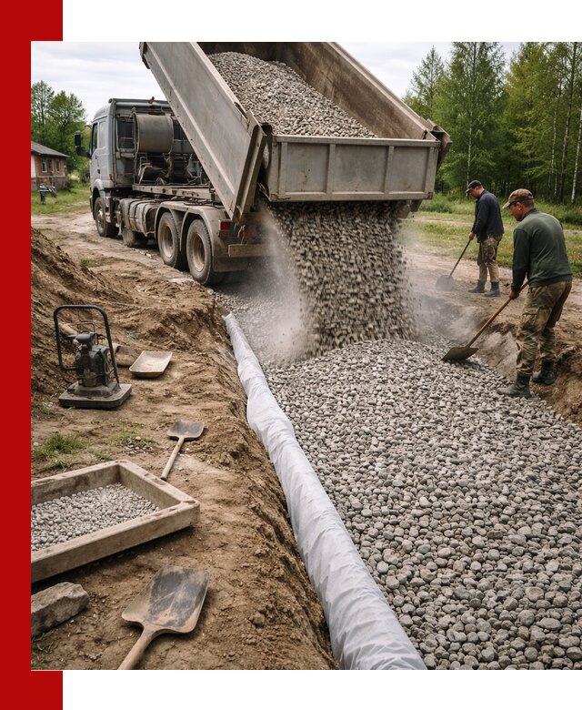 Гравий для дренажа с доставкой в Набережных Челнах качественный и недорогой