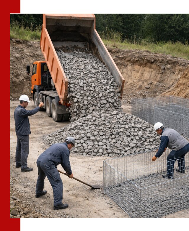 Камень для габионов с доставкой в Набережных Челнах быстро и надёжно