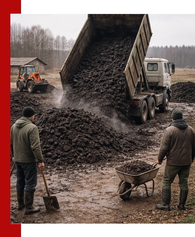 Доставка низинного торфа с разгрузкой и доставкой в Набережных Челнах