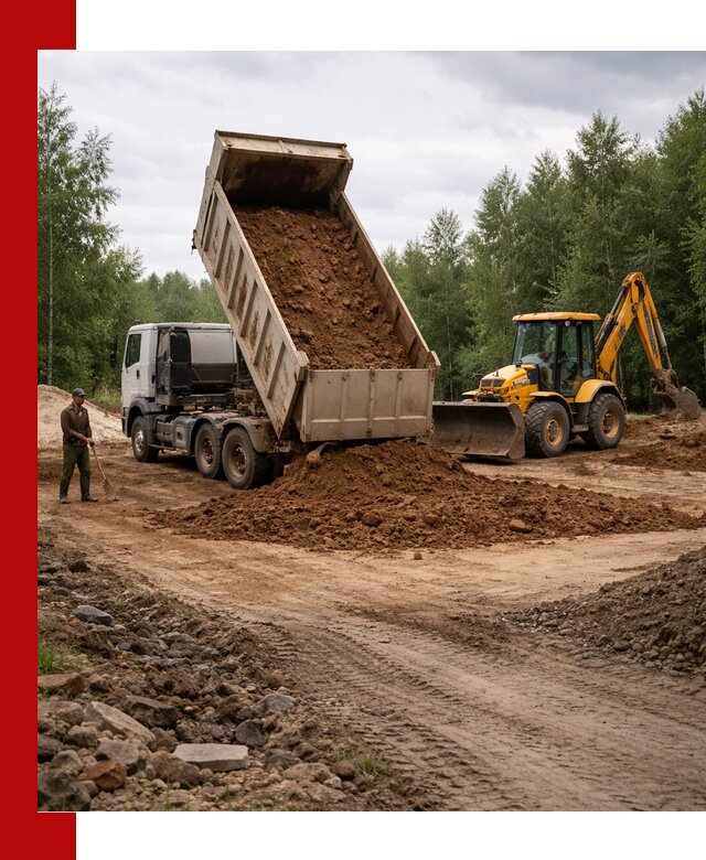 Доставка суглинка самосвалами в Набережных Челнах подсыпка и планировка