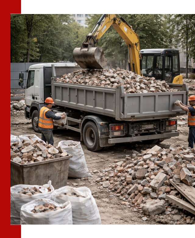 Вывоз строительного мусора в Набережных Челнах с самосвалами и контейнерами