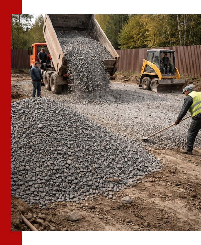 Отсыпка участка щебнем с доставкой и уплотнением в Набережных Челнах